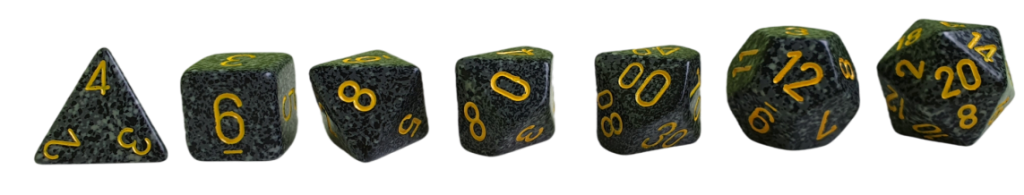 dnd dice from d4 to d20
