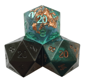 three resin dice