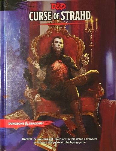 learn more about what is dnd in a book curse of Strahd. picture of a book cover